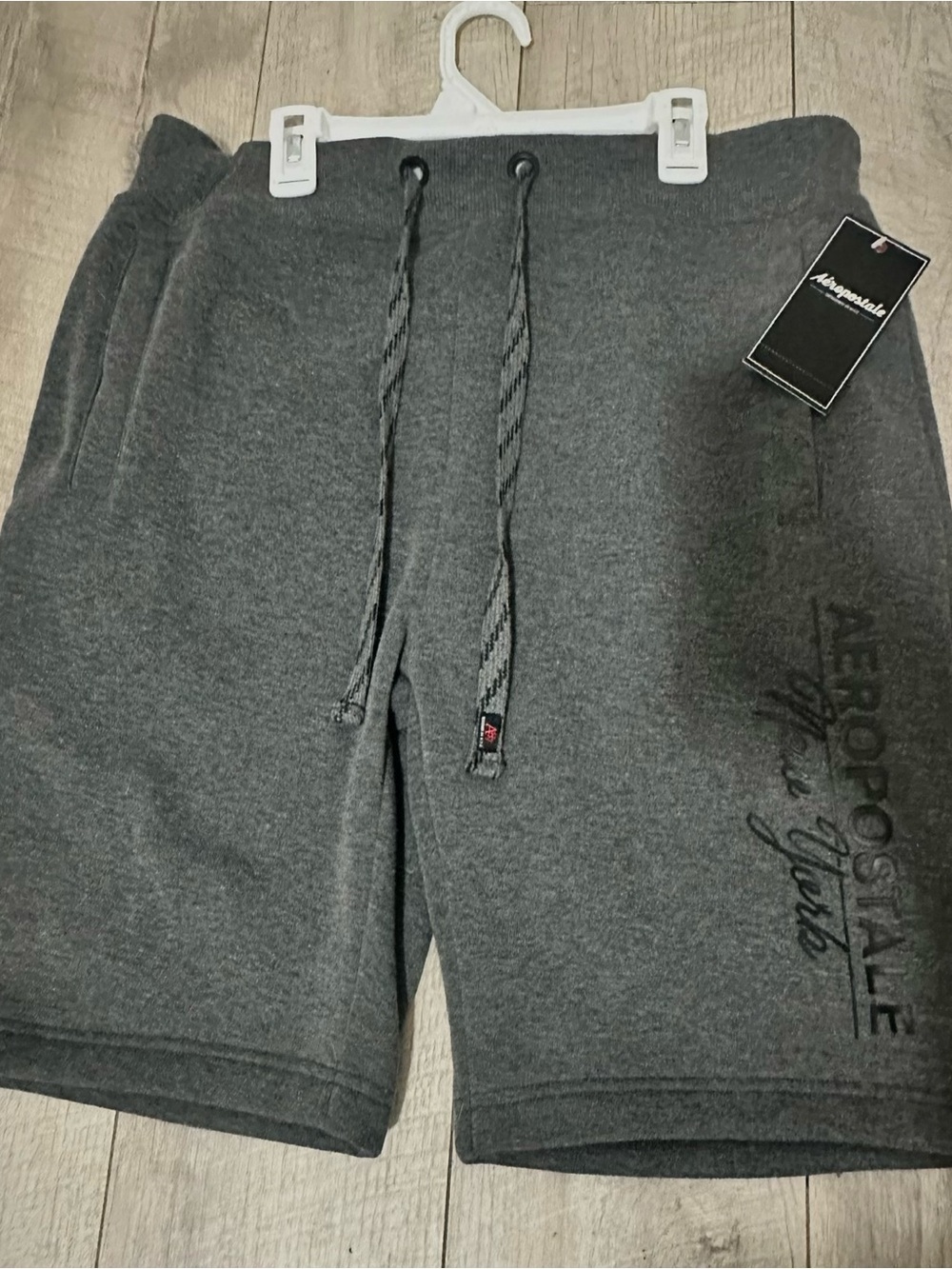 Aeropostale Men's Dark Charcoal Gray Athletic Drawstring Shorts